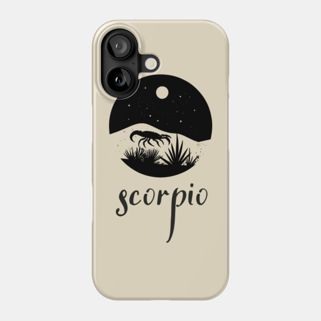 Scorpio Zodiac Sign Moonlit Landscape Phone Case by TuncGK