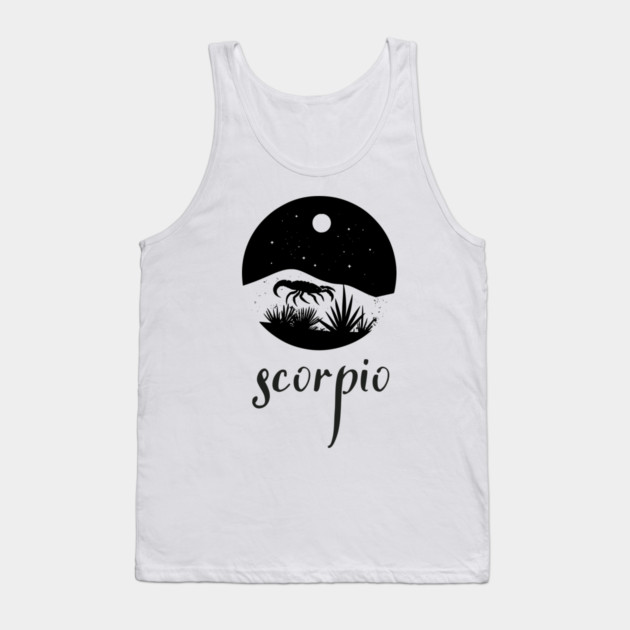 Scorpio Zodiac Sign Moonlit Landscape Tank Top by TuncGK