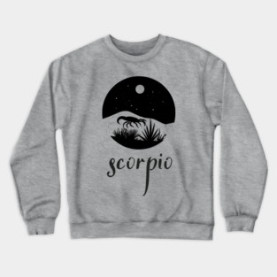 Scorpio Zodiac Sign Moonlit Landscape Crewneck Sweatshirt