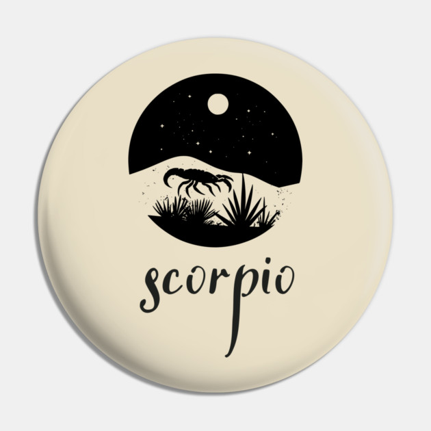 Scorpio Zodiac Sign Moonlit Landscape Pin by TuncGK