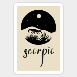 Scorpio Zodiac Sign Moonlit Landscape Magnet