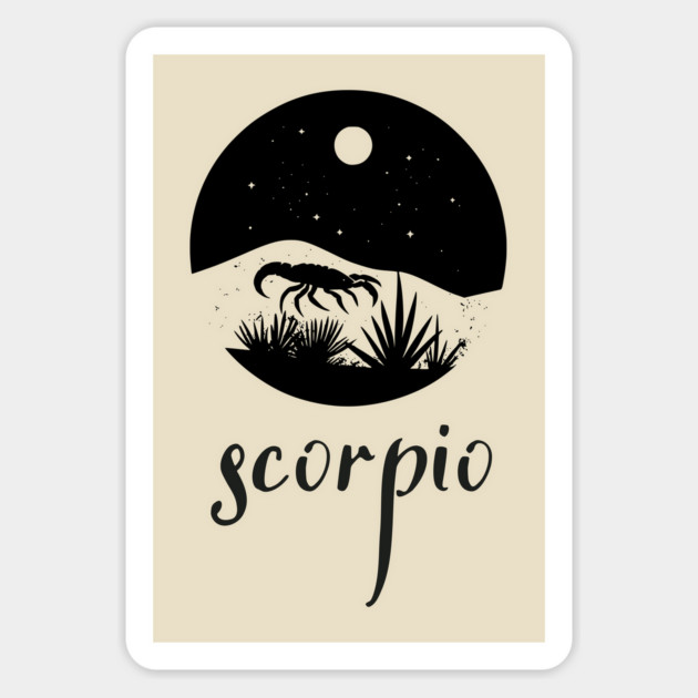 Scorpio Zodiac Sign Moonlit Landscape Magnet by TuncGK