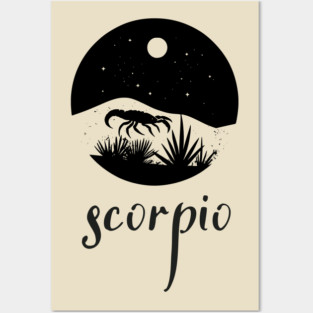 Scorpio Zodiac Sign Moonlit Landscape Posters and Art