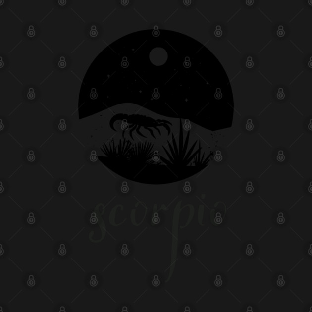 Scorpio Zodiac Sign Moonlit Landscape by TuncGK