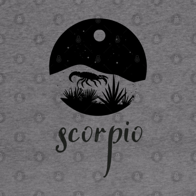 Scorpio Zodiac Sign Moonlit Landscape by TuncGK