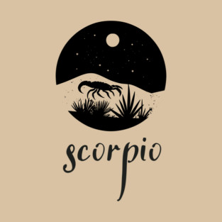Scorpio Zodiac Sign Moonlit Landscape T-Shirt