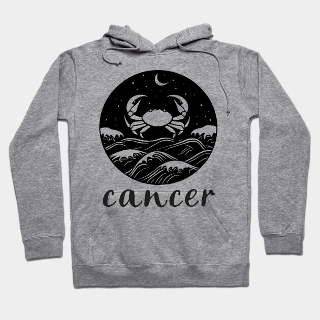 Cancer Zodiac Sign Cosmic Crab Art Hoodie by TuncGK