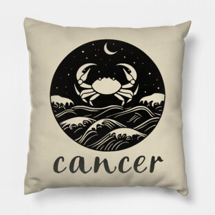 Cancer Zodiac Sign Cosmic Crab Art Pillow