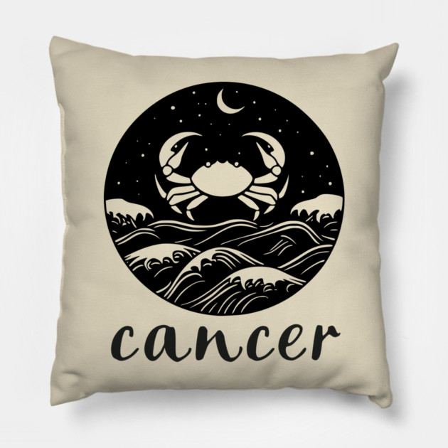 Cancer Zodiac Sign Cosmic Crab Art Pillow by TuncGK