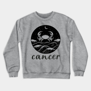 Cancer Zodiac Sign Cosmic Crab Art Crewneck Sweatshirt