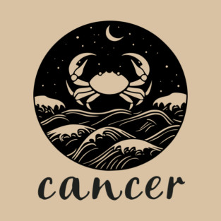 Cancer Zodiac Sign Cosmic Crab Art T-Shirt