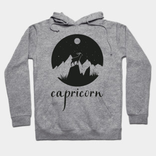 Capricorn Zodiac Sign Mountain Goat Art Hoodie