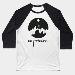 Capricorn Zodiac Sign Mountain Goat Art Baseball T-Shirt
