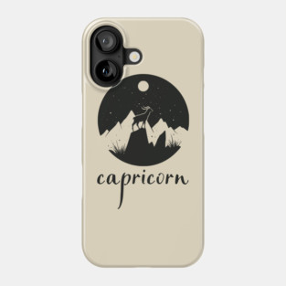 Capricorn Zodiac Sign Mountain Goat Art Phone Case