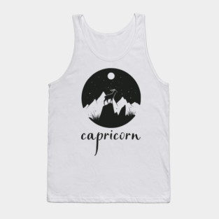 Capricorn Zodiac Sign Mountain Goat Art Tank Top