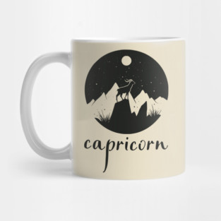 Capricorn Zodiac Sign Mountain Goat Art Mug