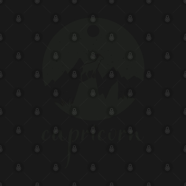 Capricorn Zodiac Sign Mountain Goat Art by TuncGK