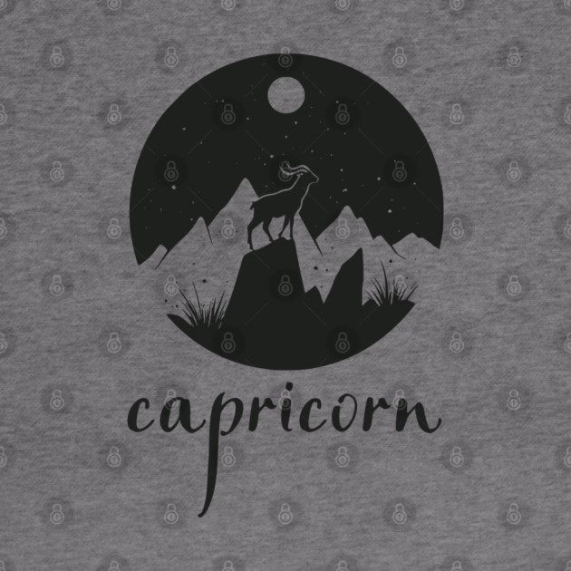 Capricorn Zodiac Sign Mountain Goat Art by TuncGK