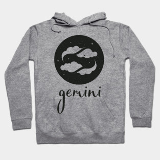 Gemini Zodiac Sign Dreamy Clouds Artwork Hoodie