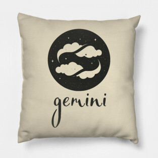Gemini Zodiac Sign Dreamy Clouds Artwork Pillow