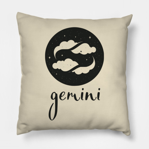 Gemini Zodiac Sign Dreamy Clouds Artwork Pillow by TuncGK