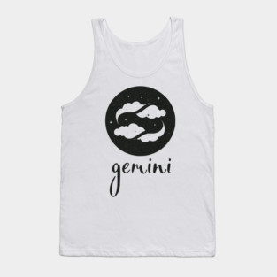 Gemini Zodiac Sign Dreamy Clouds Artwork Tank Top