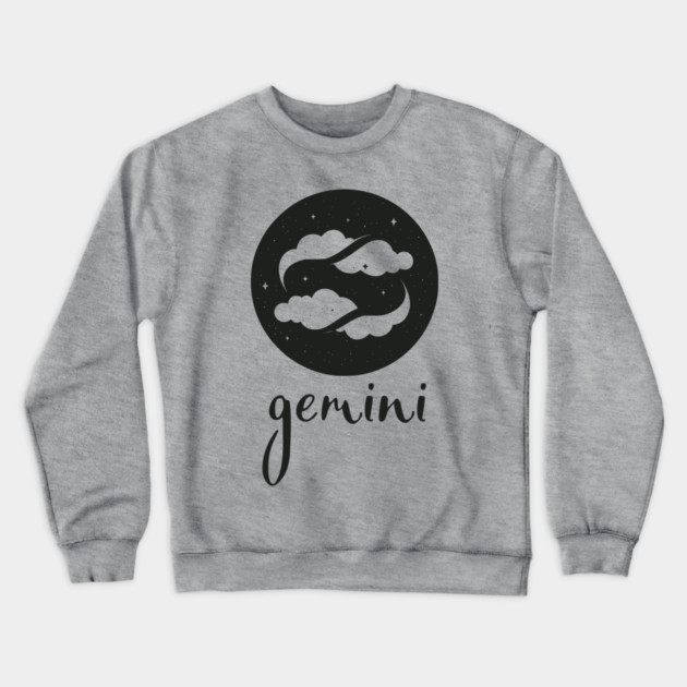 Gemini Zodiac Sign Dreamy Clouds Artwork Crewneck Sweatshirt by TuncGK