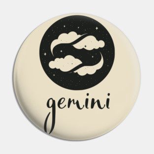 Gemini Zodiac Sign Dreamy Clouds Artwork Pin