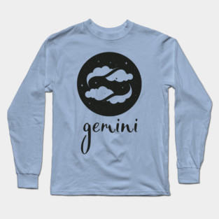 Gemini Zodiac Sign Dreamy Clouds Artwork Long Sleeve T-Shirt