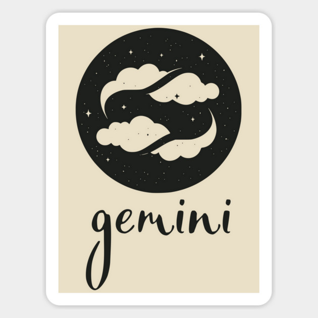 Gemini Zodiac Sign Dreamy Clouds Artwork Magnet by TuncGK