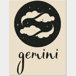 Gemini Zodiac Sign Dreamy Clouds Artwork Posters and Art