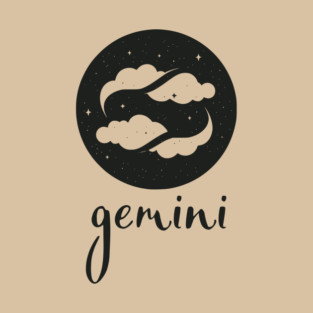 Gemini Zodiac Sign Dreamy Clouds Artwork T-Shirt