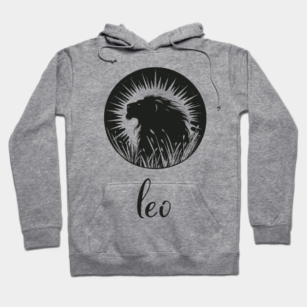 Leo Zodiac Sign Majestic Lion Artwork Hoodie by TuncGK