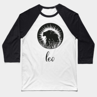 Leo Zodiac Sign Majestic Lion Artwork Baseball T-Shirt