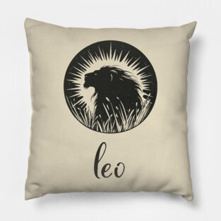 Leo Zodiac Sign Majestic Lion Artwork Pillow