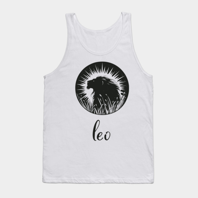 Leo Zodiac Sign Majestic Lion Artwork Tank Top by TuncGK