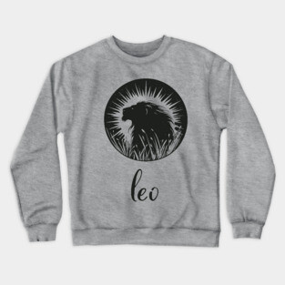 Leo Zodiac Sign Majestic Lion Artwork Crewneck Sweatshirt