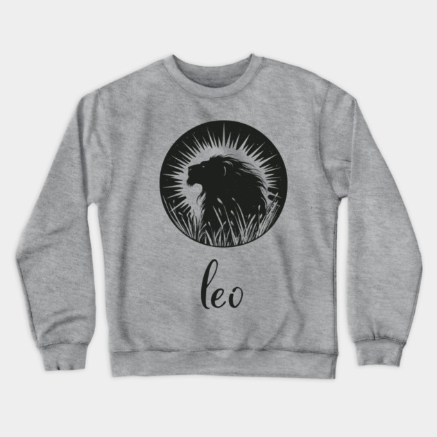 Leo Zodiac Sign Majestic Lion Artwork Crewneck Sweatshirt by TuncGK