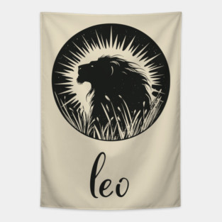 Leo Zodiac Sign Majestic Lion Artwork Tapestry