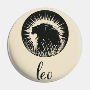 Leo Zodiac Sign Majestic Lion Artwork Pin