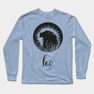 Leo Zodiac Sign Majestic Lion Artwork Long Sleeve T-Shirt