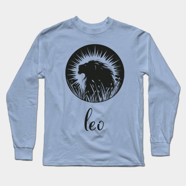 Leo Zodiac Sign Majestic Lion Artwork Long Sleeve T-Shirt by TuncGK