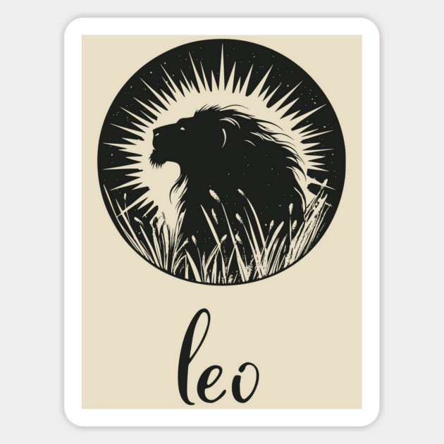 Leo Zodiac Sign Majestic Lion Artwork Magnet by TuncGK
