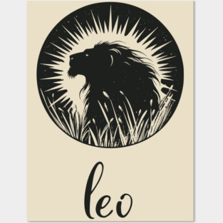 Leo Zodiac Sign Majestic Lion Artwork Posters and Art