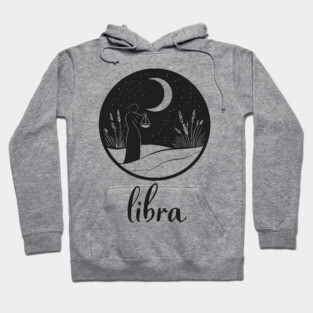 Libra Zodiac Sign Celestial Balance Art Hoodie