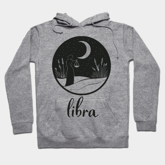 Libra Zodiac Sign Celestial Balance Art Hoodie by TuncGK
