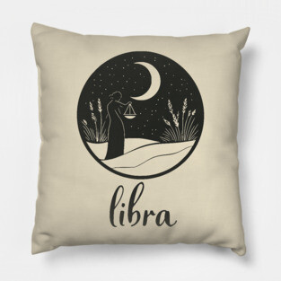 Libra Zodiac Sign Celestial Balance Art Pillow