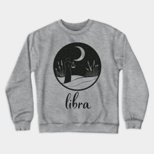 Libra Zodiac Sign Celestial Balance Art Crewneck Sweatshirt