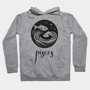 Pisces Zodiac Sign Mystical Fish Artwork Hoodie