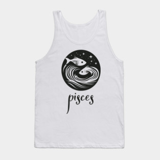 Pisces Zodiac Sign Mystical Fish Artwork Tank Top